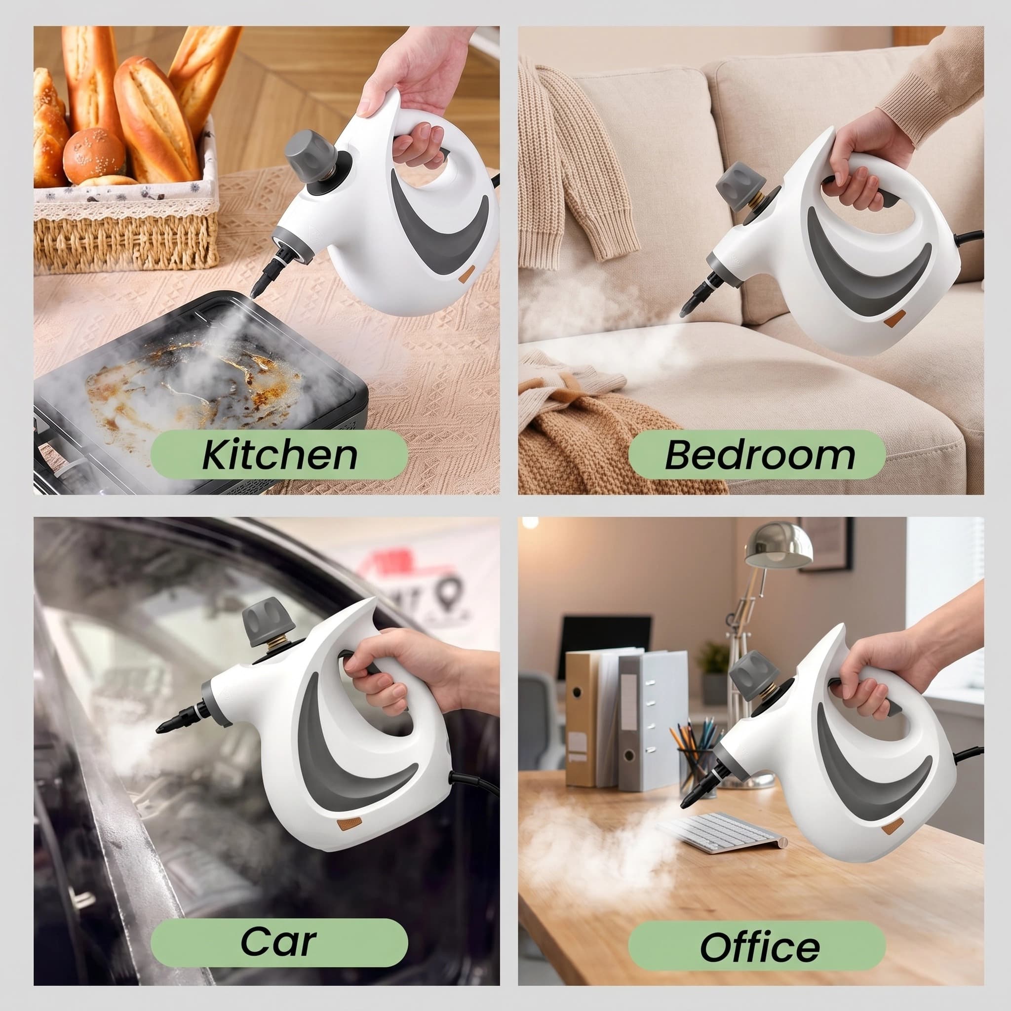 High Pressure Steam Cleaning Machine With 12 Cleaning Accessories And Detachable Brush Head And Nozzle